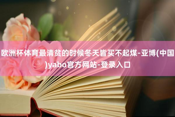 欧洲杯体育最清贫的时候冬天皆买不起煤-亚博(中国)yabo官方网站-登录入口