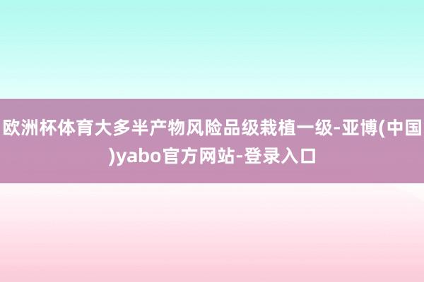 欧洲杯体育大多半产物风险品级栽植一级-亚博(中国)yabo官方网站-登录入口